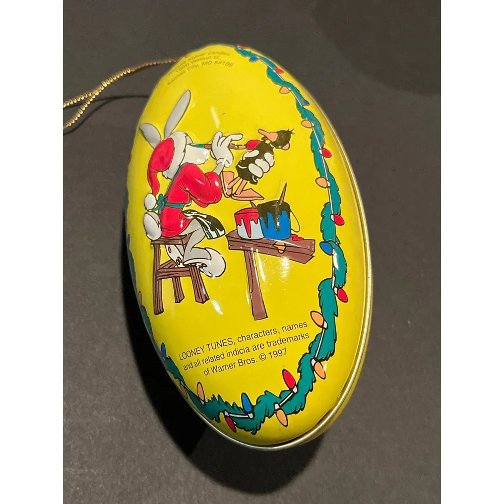 Vintage 1997 Looney Tunes Russell Stover Christmas Tin Ornaments Bugs Bunny Taz